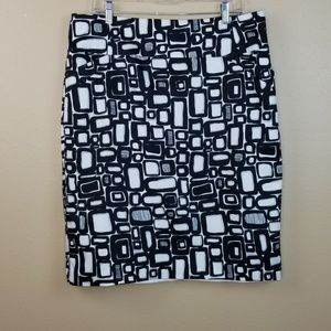 CALVIN KLEIN Black & White Career Skirt sz 14 B6.3